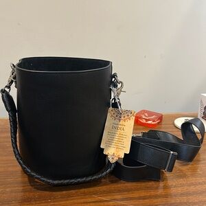 Genuine leather, made in India bucket bag.